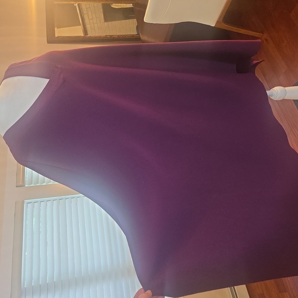 Oversized Poncho Cape Pullover Knit Sweater Eggplant Purple Size Small Medium - Picture 5 of 9
